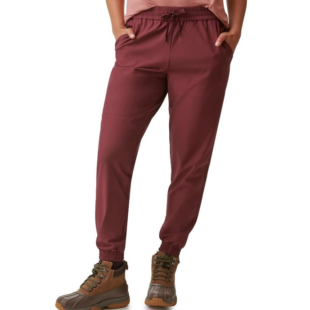 NWT Bass Outdoor Women's Lightweight Elastic Waist Joggers Fig Sz L $60 GG455